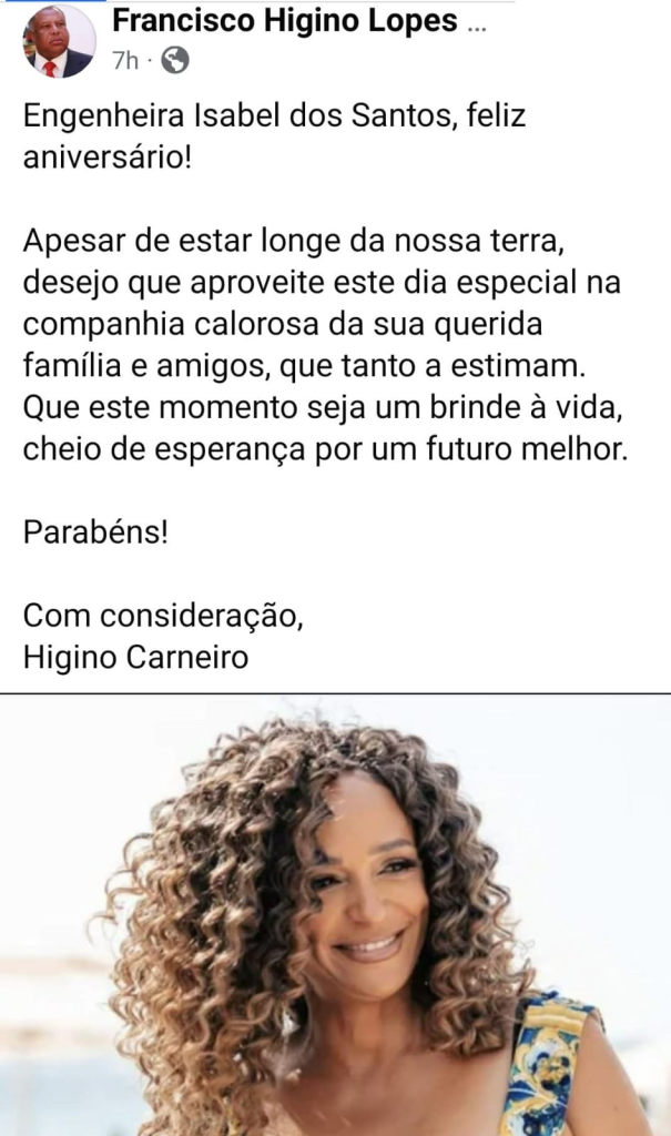 Engenheira Isabel dos Santos, feliz aniversário!
