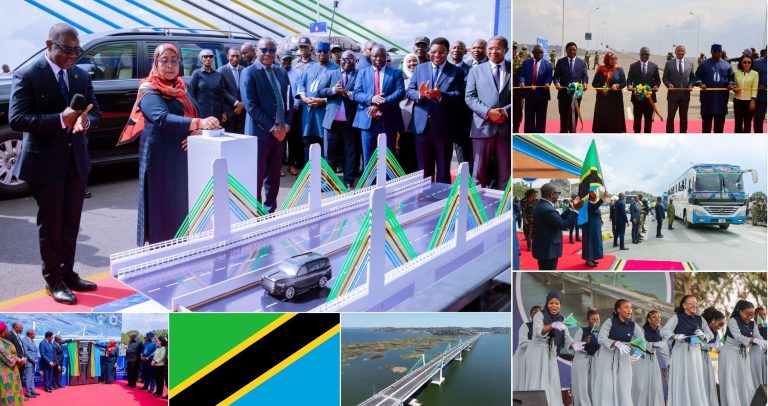 A presidente da Tanzânia inaugurou recentemente a ponte de 3,2 km, a mais longa do género em África foi totalmente financiada pelo governo tanzaniano