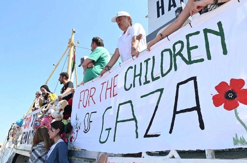 Comboio Marítimo Internacional a Caminho de Gaza para Quebrar o Bloqueio Naval