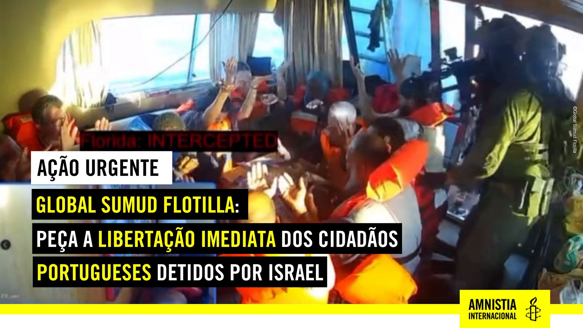 Amnistia Internacional Lança Ação Urgente pela Libertação de Ativistas Portugueses Detidos por Israel