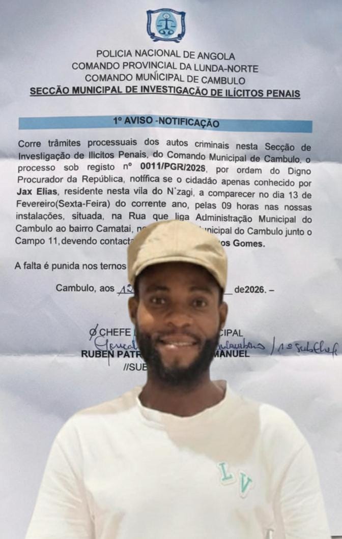Notificado apresenta versão sobre notificação policial em Cambulo