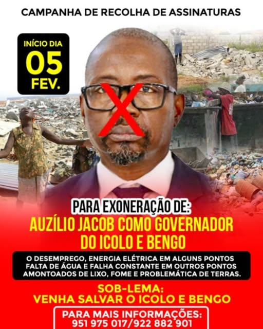 NO ICOLO E BENGO "POPULARES PEDEM A CABEÇA DE AUZÍLIO JACOB"